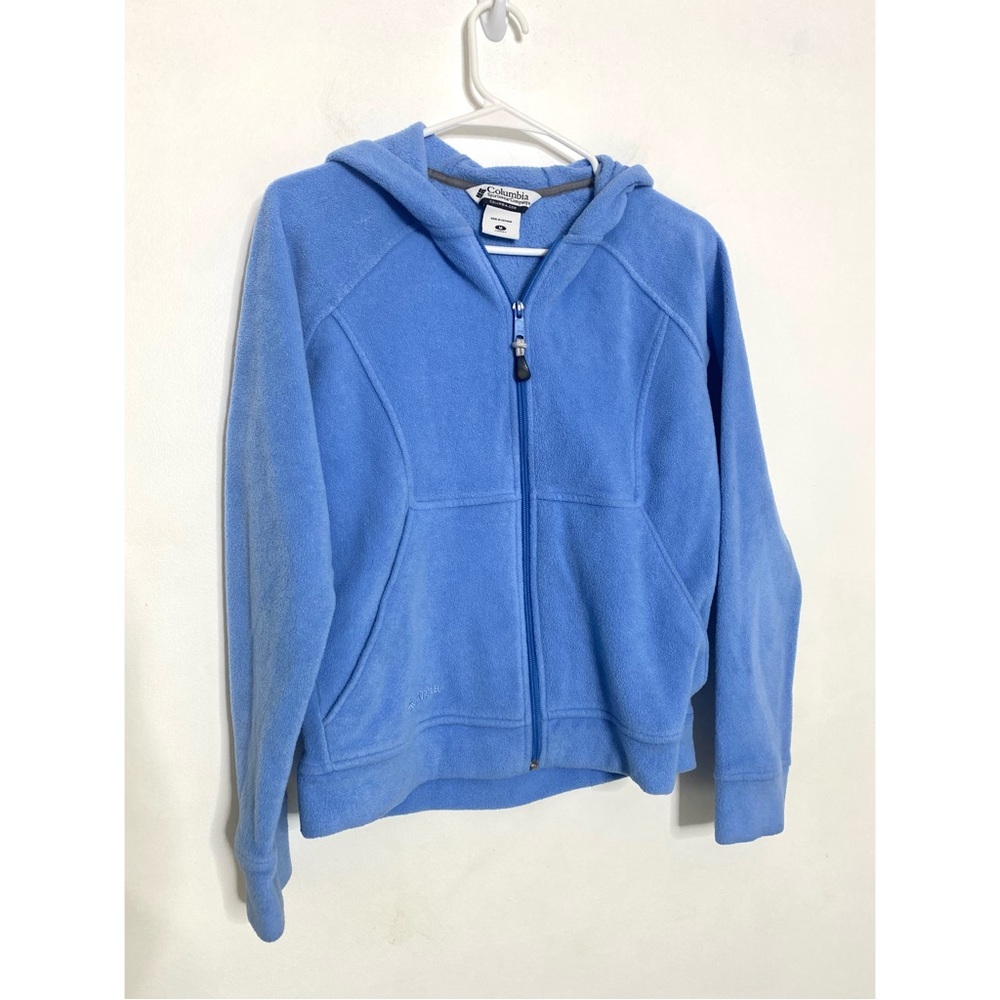 Columbia Blue Zip-Up Jacket/Hoodie W/ Sherpa Lining